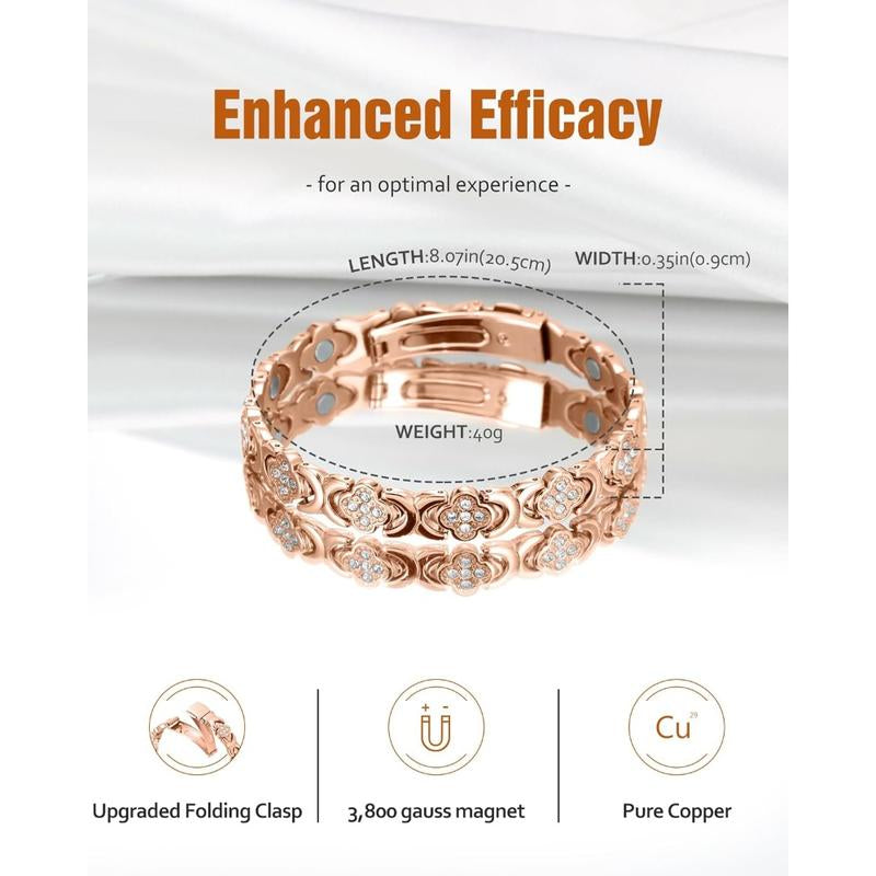 Jecanori Copper Bracelets for Women Pure Copper Magnetic Bracelet with 3500 Gauss Effective Magnets Trendy Stack Bangle Stretch Bangle Modern Fashion Accessories Jewelry Gift